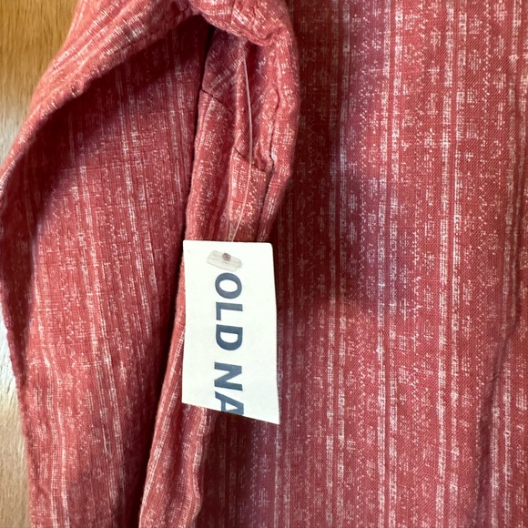 Old Navy Women’s Pink Button Up pullover t shirt dress long sleeve size large - Picture 3 of 8